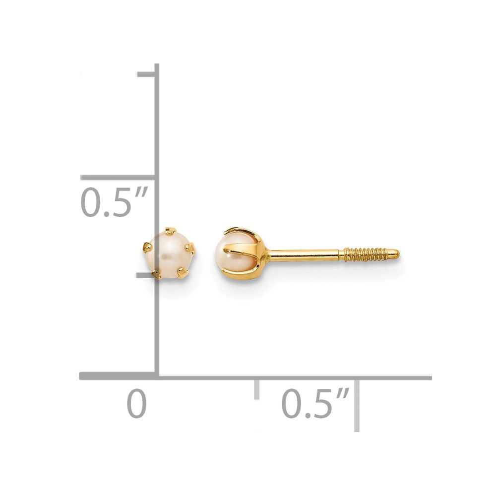 14k Madi K 2.5mm FW Cultured Pearl Earrings