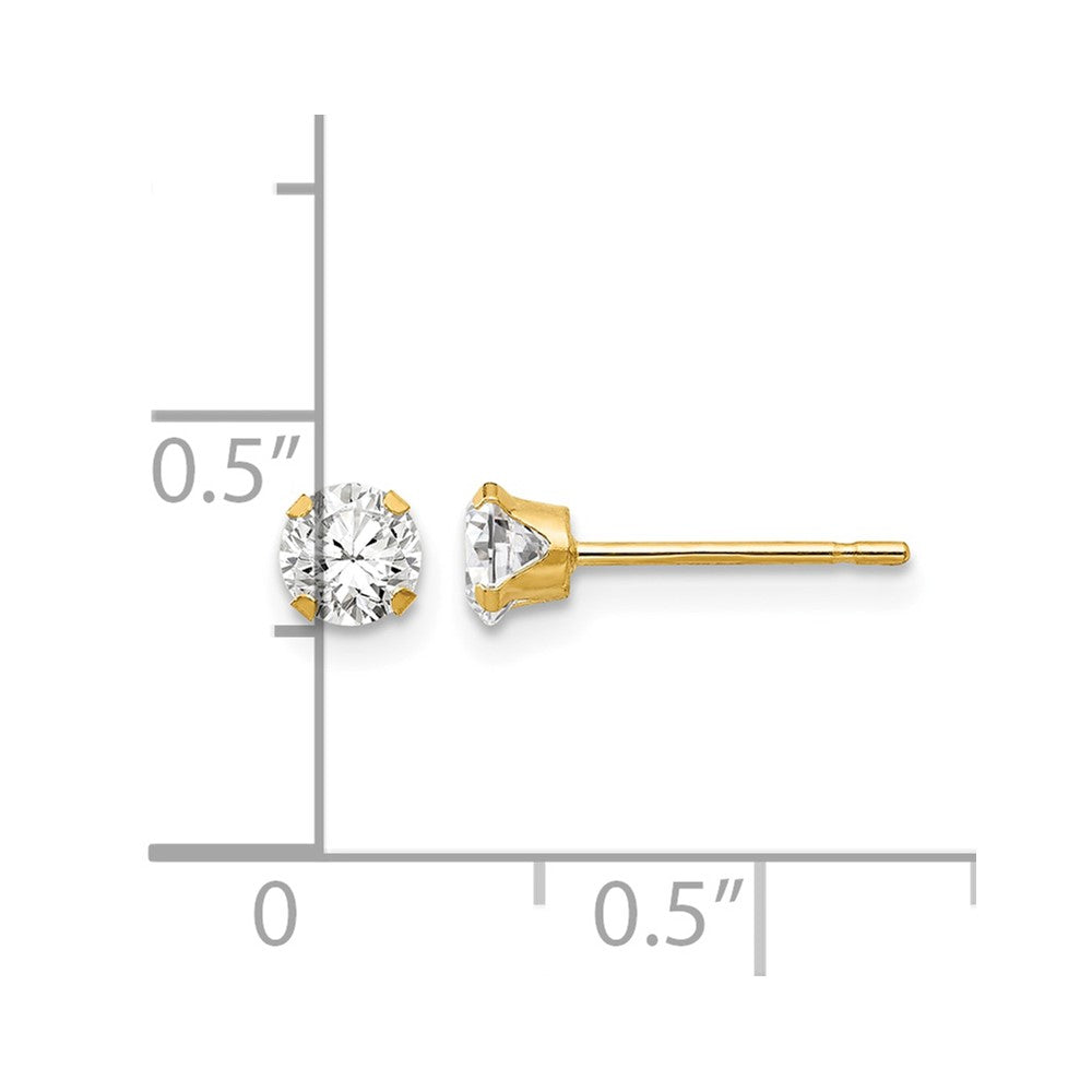 14k Madi K 4mm CZ Post Earrings
