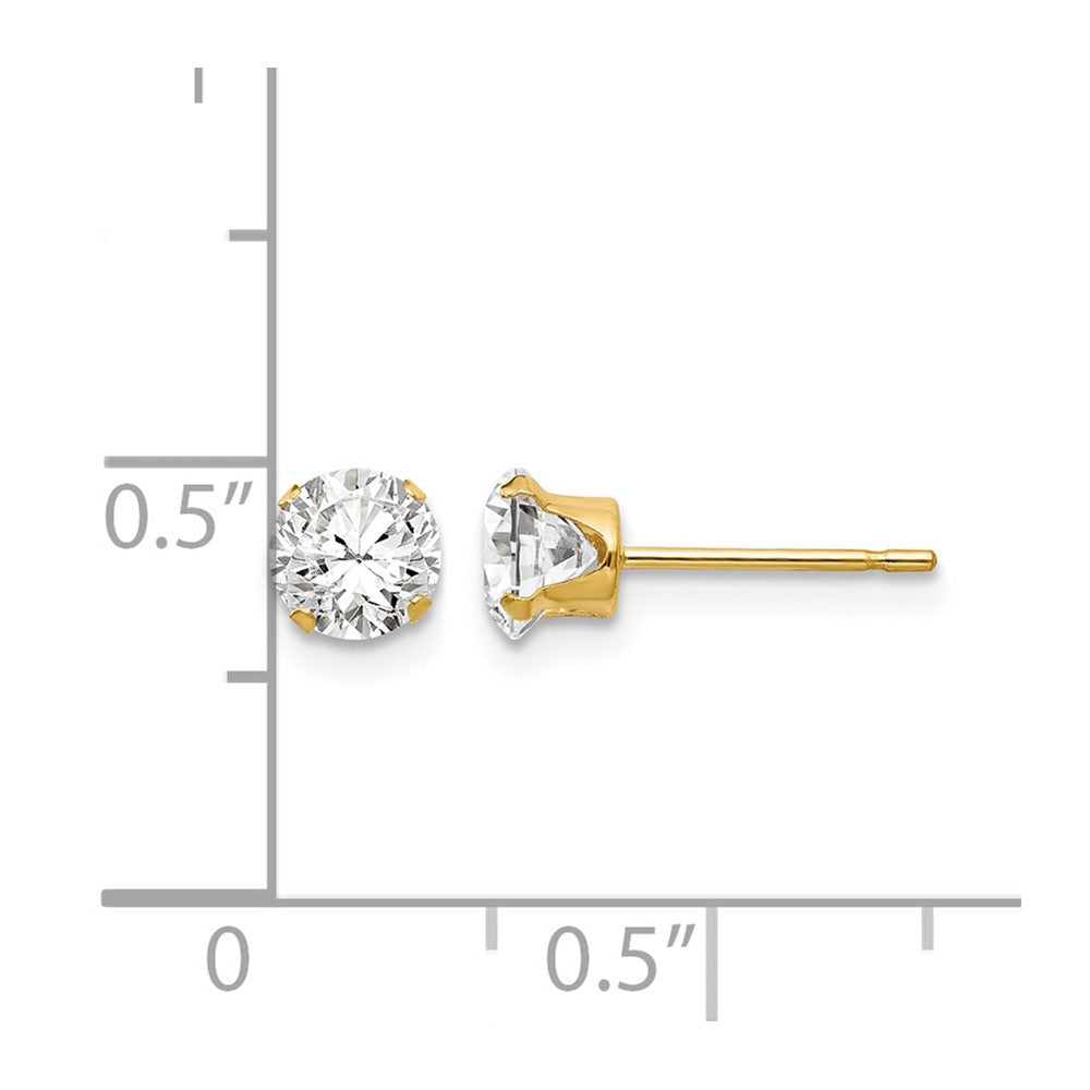 14k Madi K 5mm CZ Post Earrings