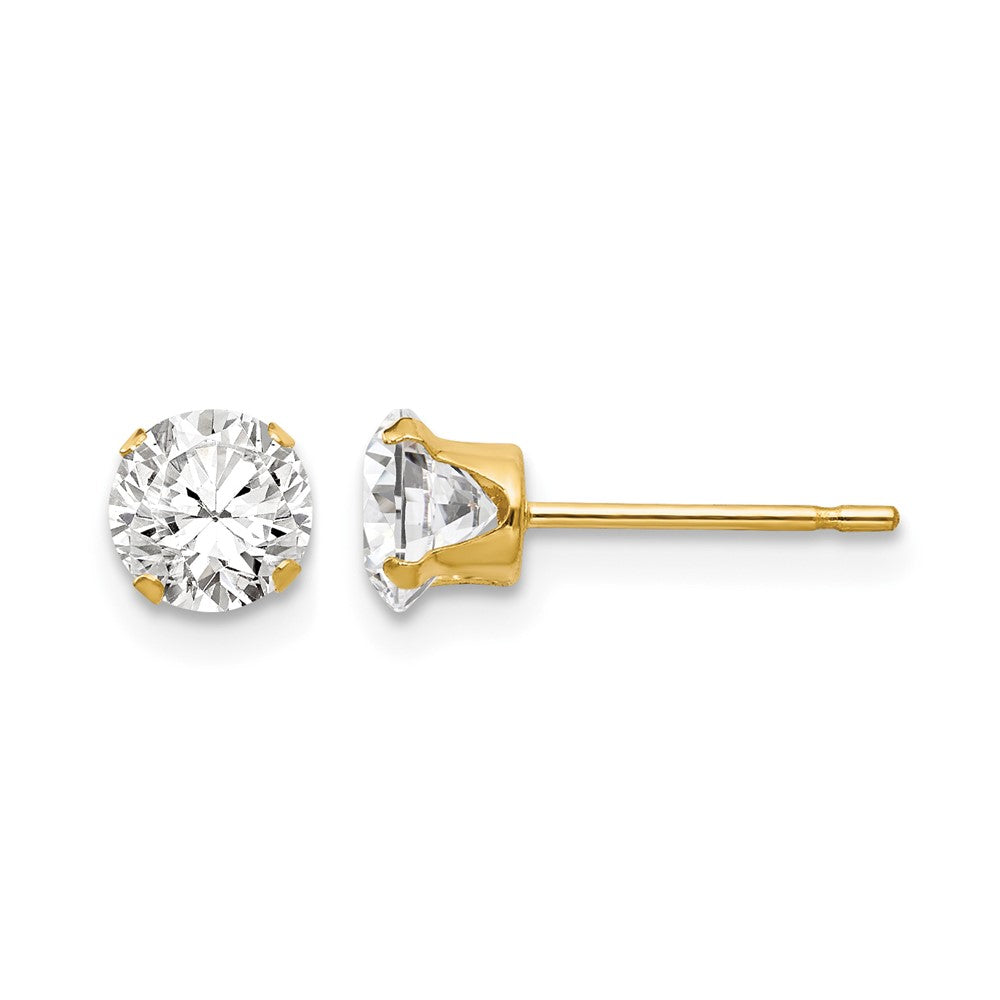 14k Madi K 5mm CZ Post Earrings