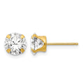 14k Madi K 6.5mm CZ Post Earrings
