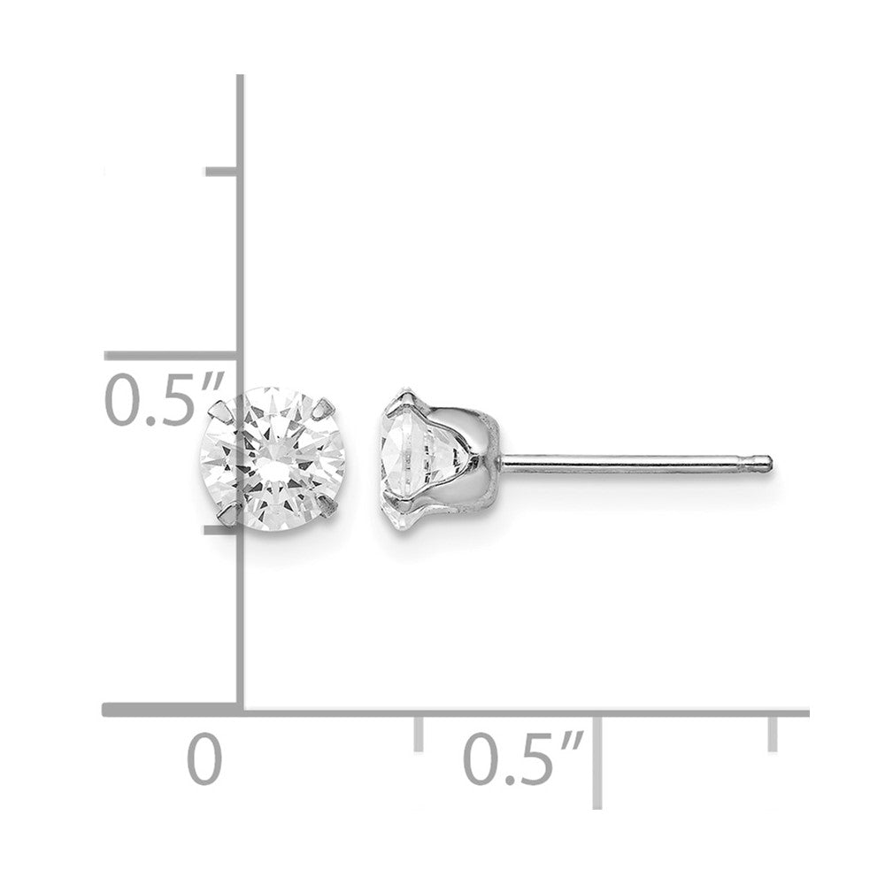 14k White Gold Madi K 5.25mm CZ Post Earrings
