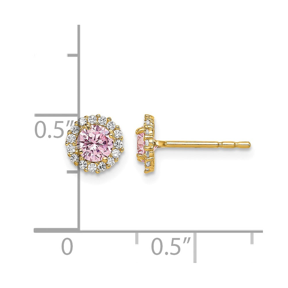 14k Madi K Pink CZ Post Earrings