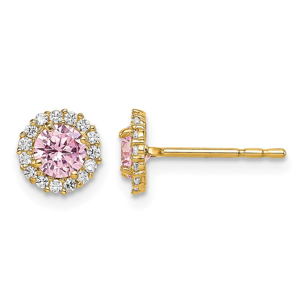 14k Madi K Pink CZ Post Earrings