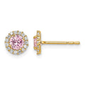 14k Madi K Pink CZ Post Earrings
