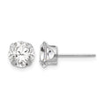 14k White Gold Madi K 6.5mm CZ Post Earrings
