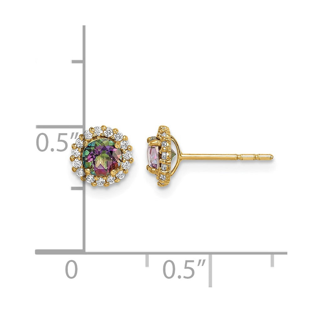 14k Madi K Mystic & Clear CZ Post Earrings
