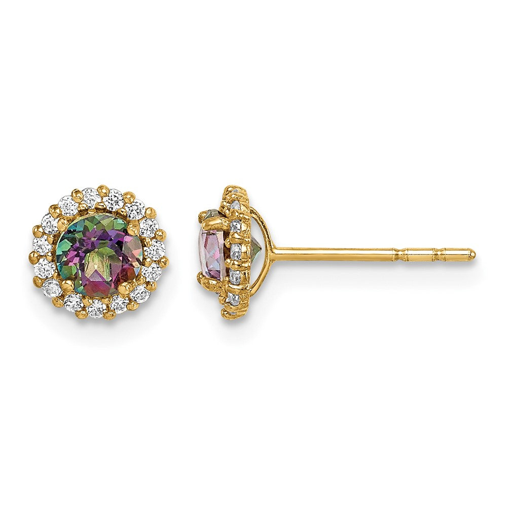14k Madi K Mystic & Clear CZ Post Earrings
