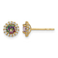 14k Madi K Mystic & Clear CZ Post Earrings