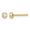 14k Madi K 3mm CZ Bezel Post Earrings