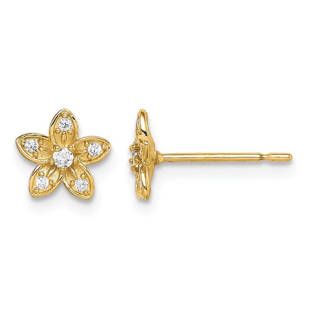 14k Madi K CZ Flower Post Earrings