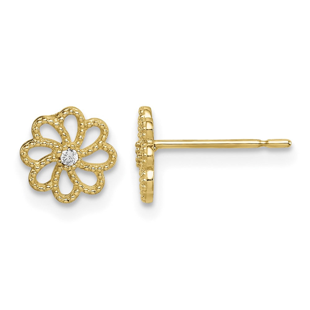 14k Madi K CZ Flower Post Earrings