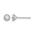 14k White Gold Madi K 4mm Bezel Set CZ Post Earrings