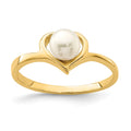 14K Madi K 4-5mm White Button Freshwater Cultured Pearl Heart Ring