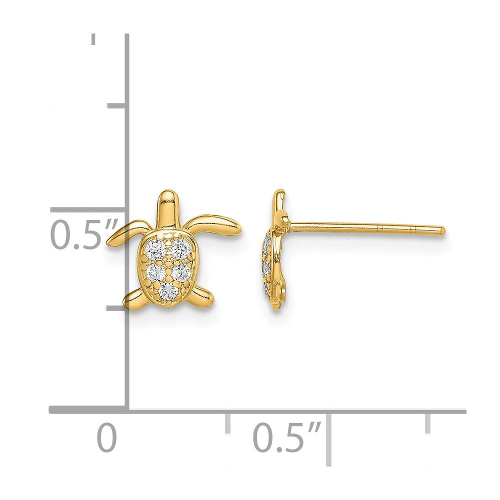 14k Madi K CZ Turtle Post Earrings