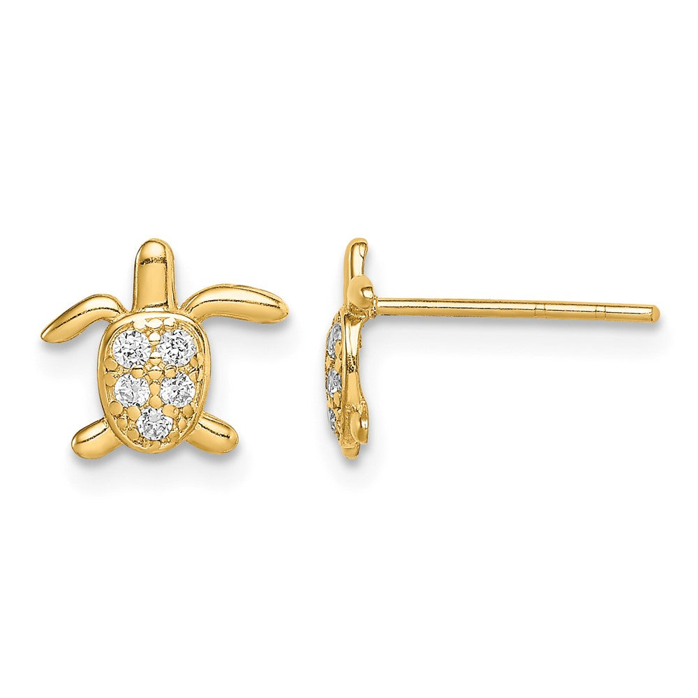 14k Madi K CZ Turtle Post Earrings