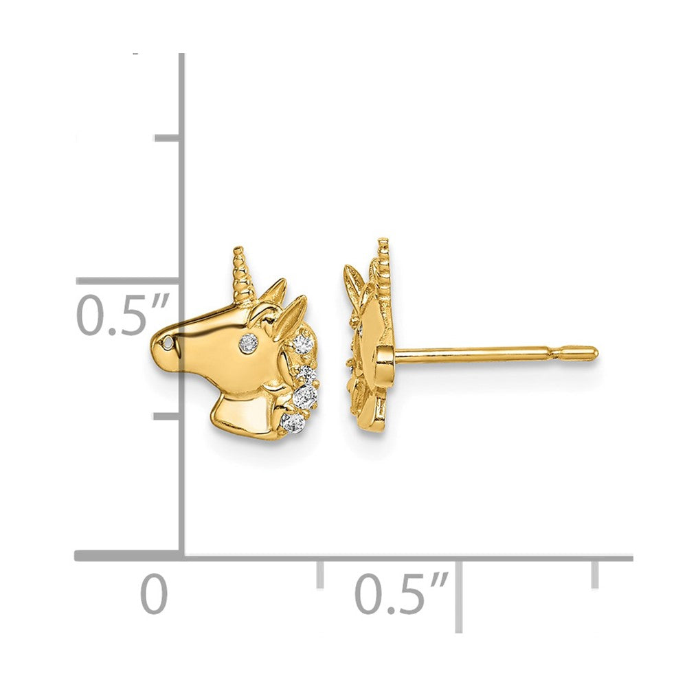 14k Madi K Unicorn CZ Stud Earrings