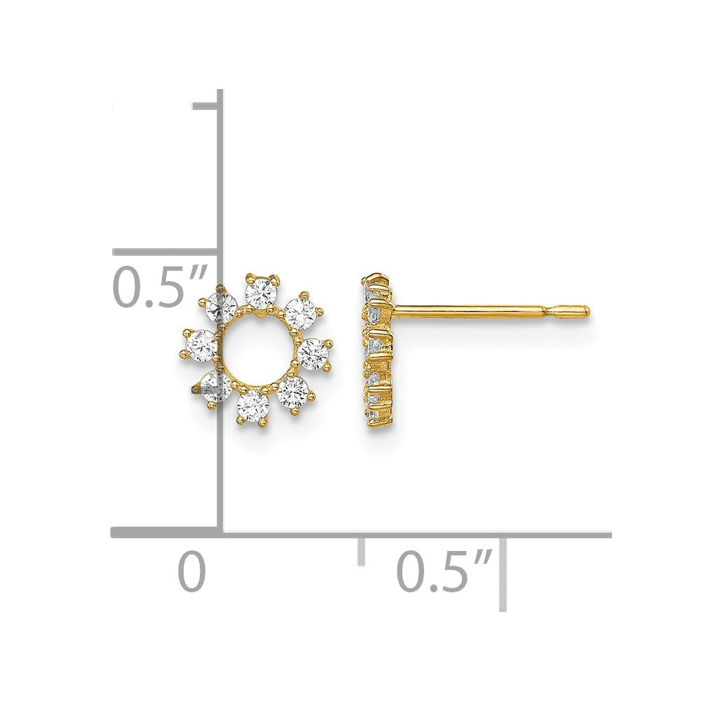 14k Madi K CZ Circle Post Earrings