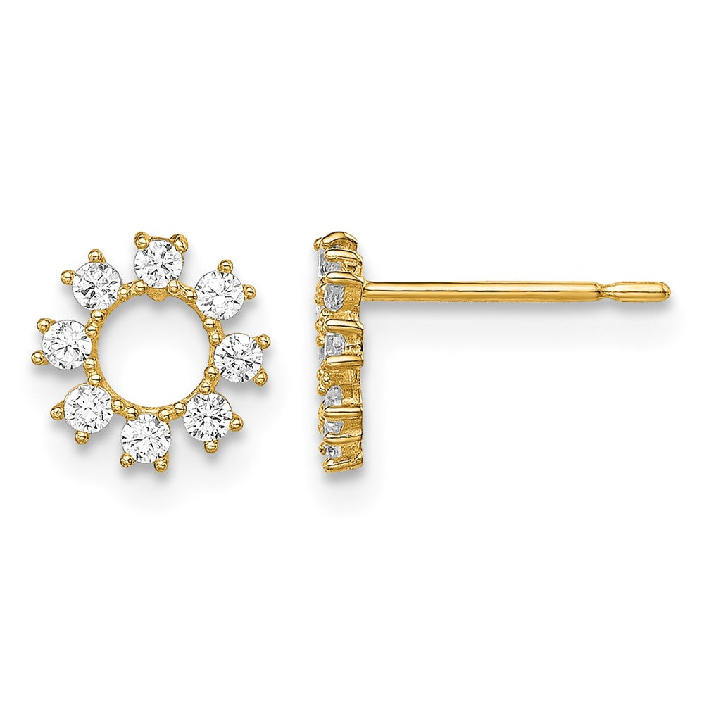 14k Madi K CZ Circle Post Earrings