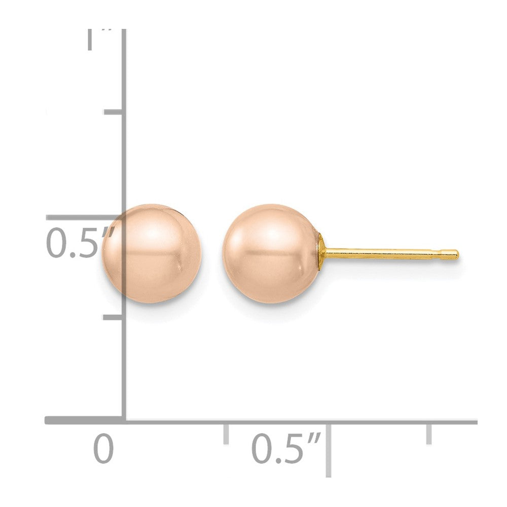 14K Madi K 6-7mm Pink Round Freshwater Cultured Pearl Stud Post Earrings
