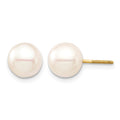 14K Madi K 7-8mm White Round Freshwater Cultured Pearl Screwback Earrings