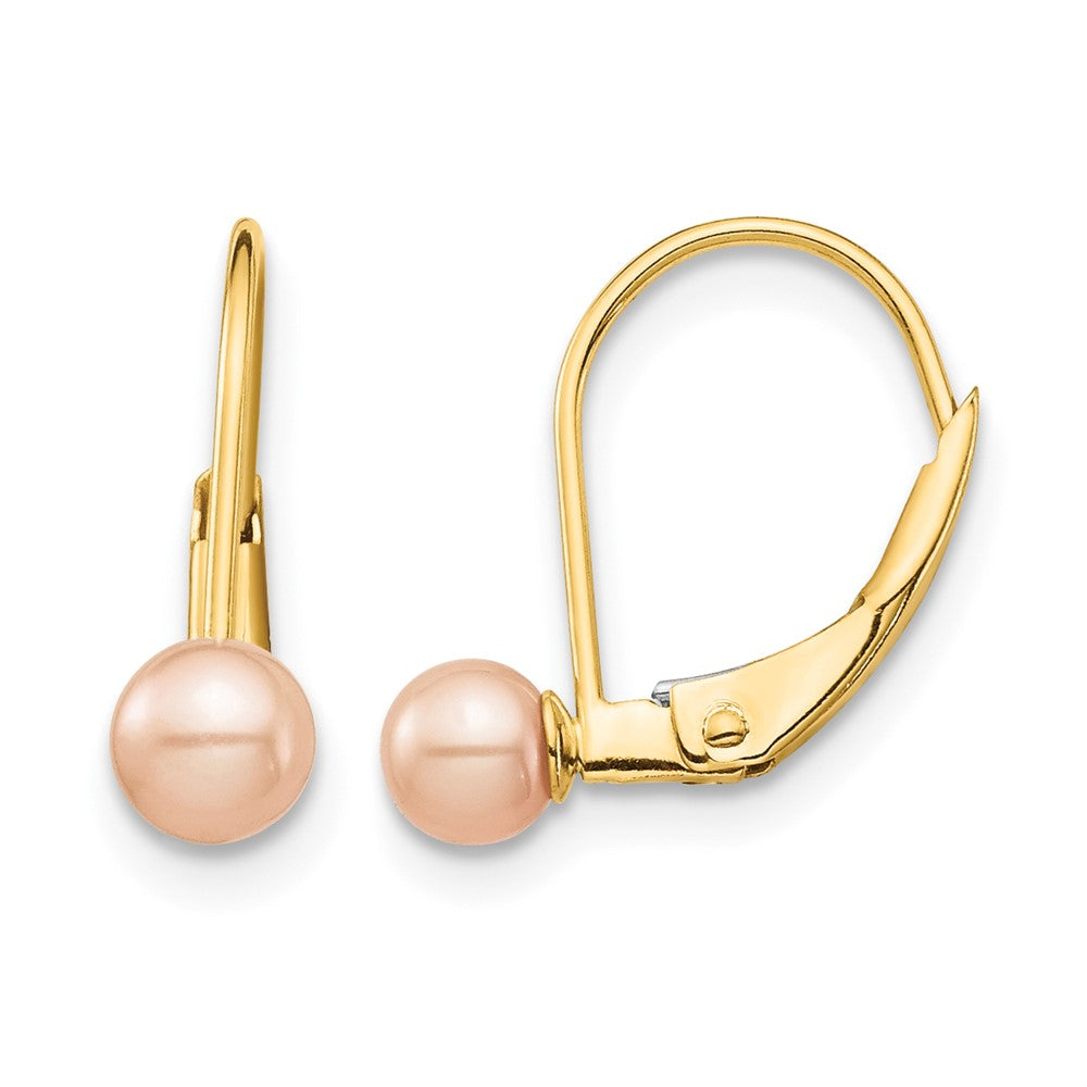 14K Madi K 4-5mm Pink Round FW Cultured Pearl Leverback Earrings