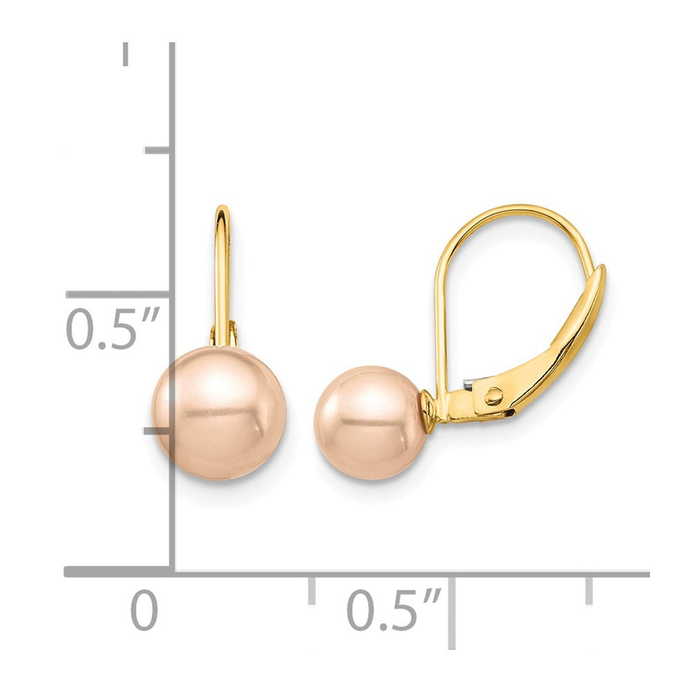 14K Madi K 6-7mm Pink Round FW Cultured Pearl Leverback Earrings