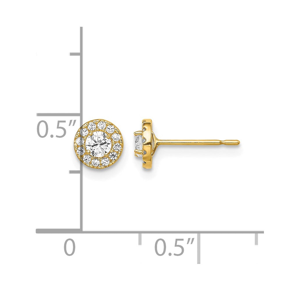 14k Madi K CZ Halo Circle Post Earrings