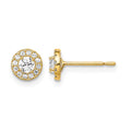 14k Madi K CZ Halo Circle Post Earrings
