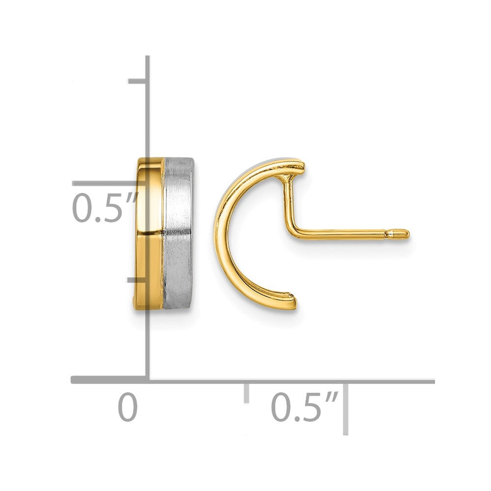 14k w/Rhodium Madi K Half Circle Post Earrings