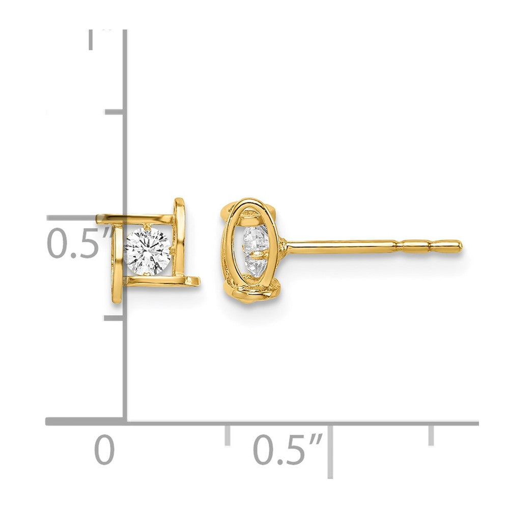14k Madi K CZ Square Post Earrings