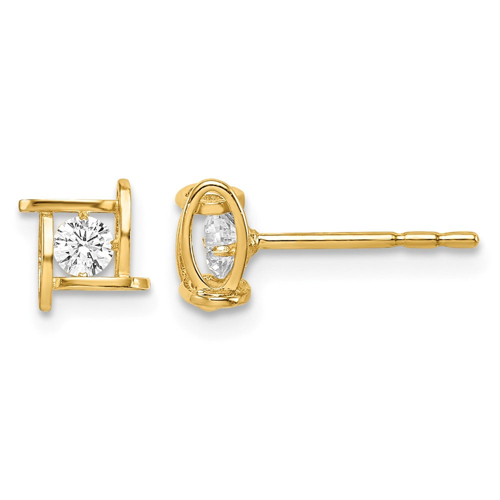 14k Madi K CZ Square Post Earrings