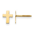 14k Madi K Polished Tiny Cross Silicone Back Earrings