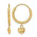 14K Madi K D/C Heart Hoop Earrings
