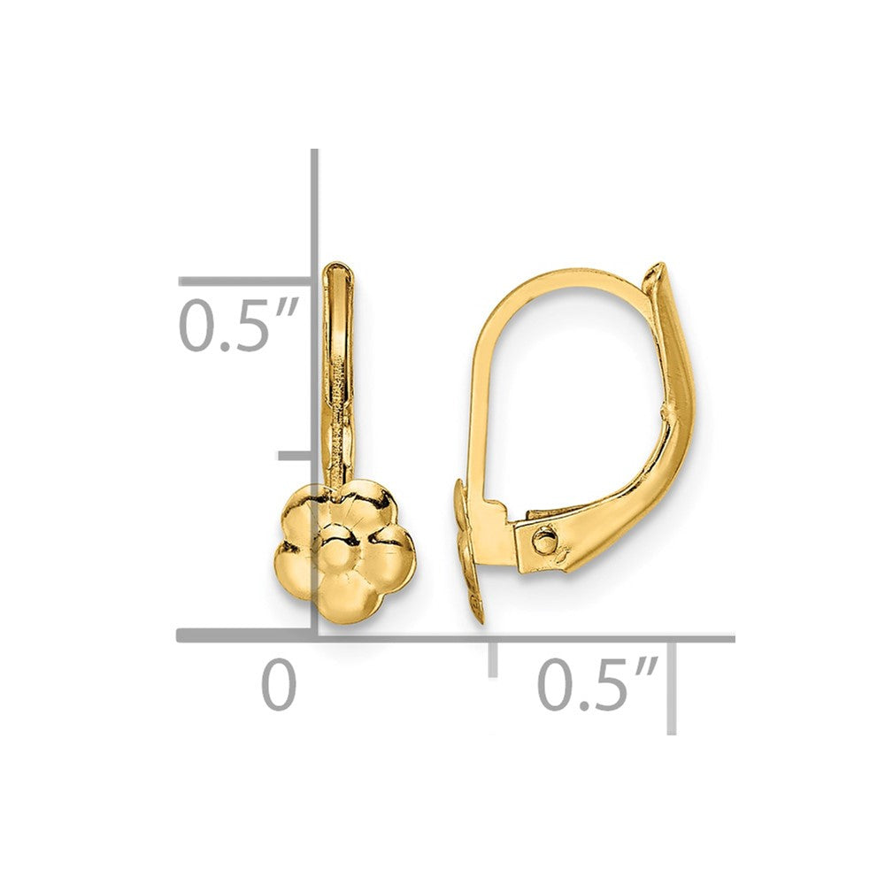 14K Madi K Polished Flower Leverback Earrings