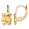 14K Madi K Polished Teddy Bear Leverback Earrings