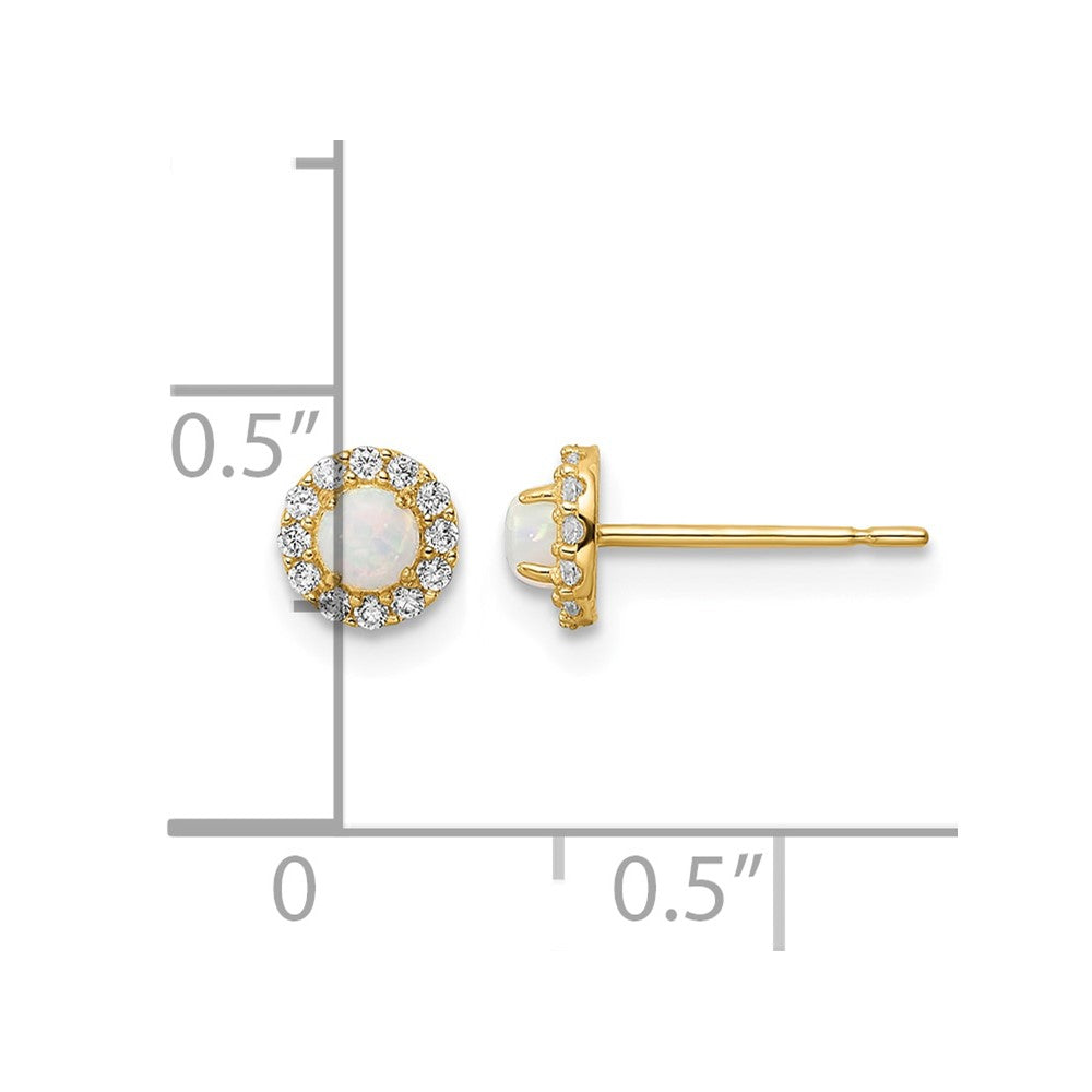 14k Madi K CZ And Created Opal Post Earrings