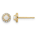 14k Madi K CZ And Created Opal Post Earrings