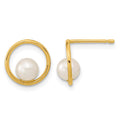 14K Madi K Open Circle 5mm Freshwater Cultured Pearl Post Earrings