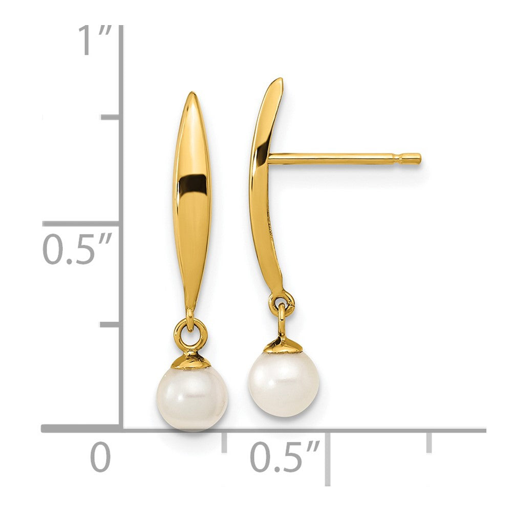 14K Madi K Polished 4mm Freshwater Cultured Pearl Post Earrings