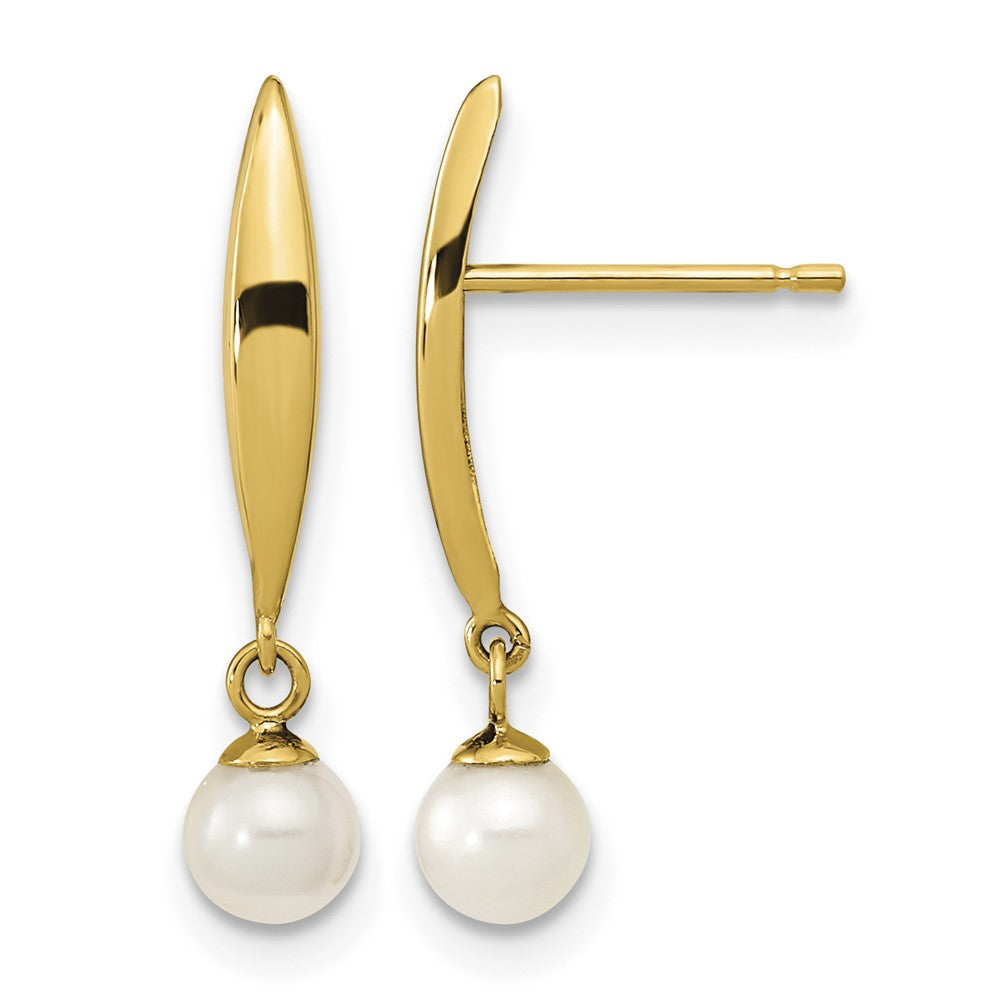 14K Madi K Polished 4mm Freshwater Cultured Pearl Post Earrings
