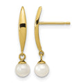 14K Madi K Polished 4mm Freshwater Cultured Pearl Post Earrings