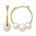14K Madi K 5-7mm Round White FWC Pearl Hoop Earrings