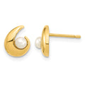 14K Madi K Polished 3.5mm Freshwater Cultured Pearl Post Earrings