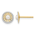 14K Two-tone Madi K 3-3.5mm Freshwater Cultured Pearl Post Earrings