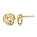14k Madi K Polished CZ Love Knot Post Earrings