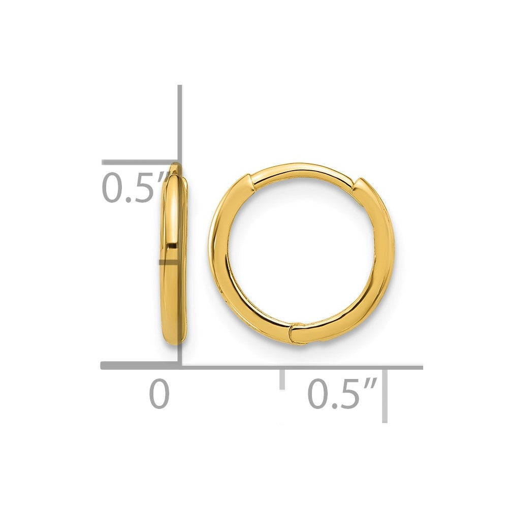 14k Madi K Polished 1.45mm Hinged Huggie Hoop Earrings