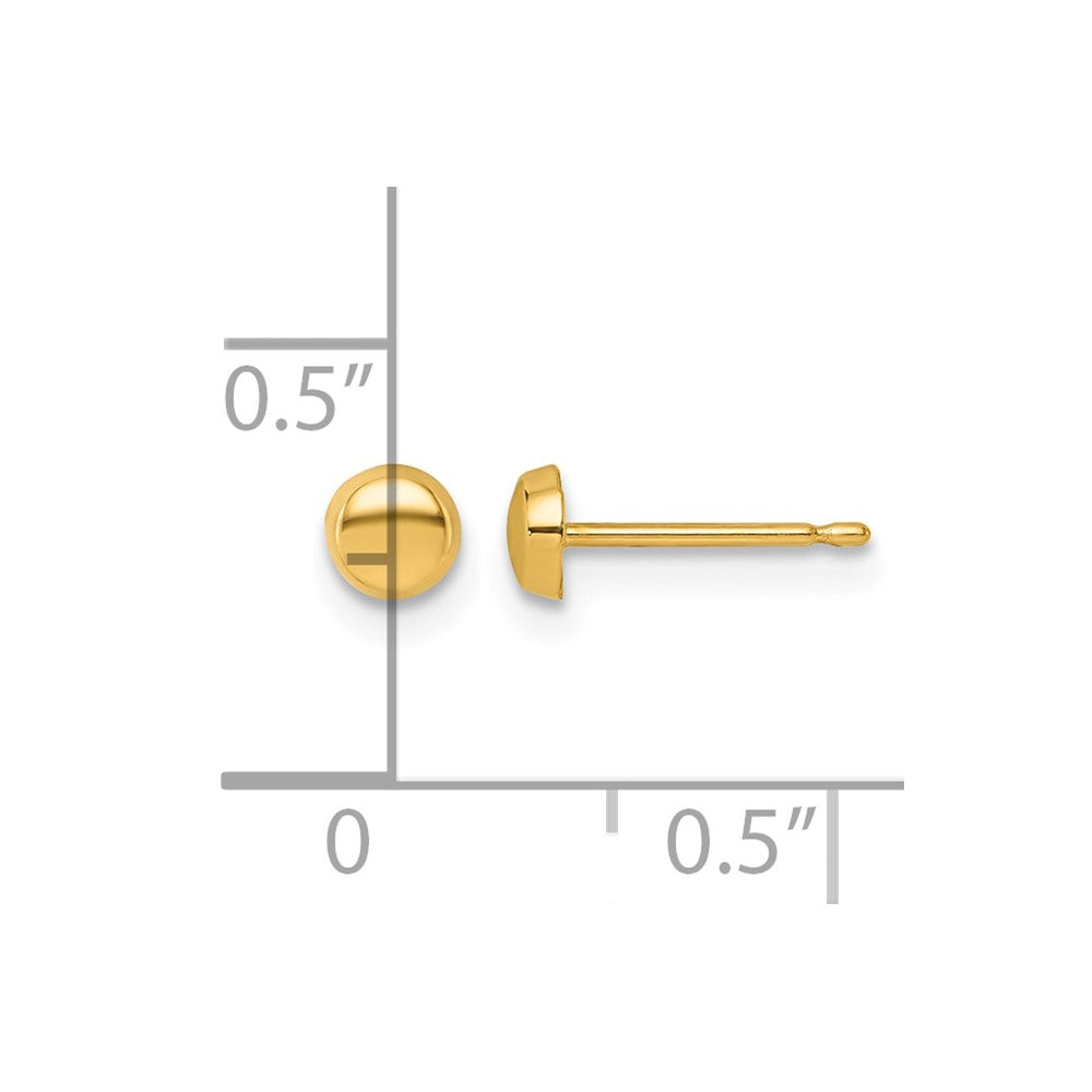 14K Polished 4mm Button Post Earrings