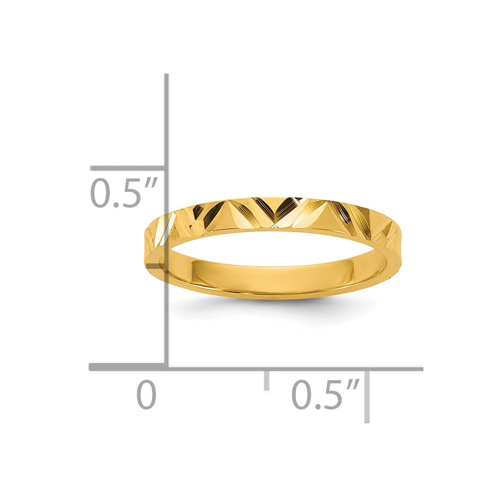 14K Madi K Diamond-cut Zig-Zag Design 2mm Band Baby / Children's Ring