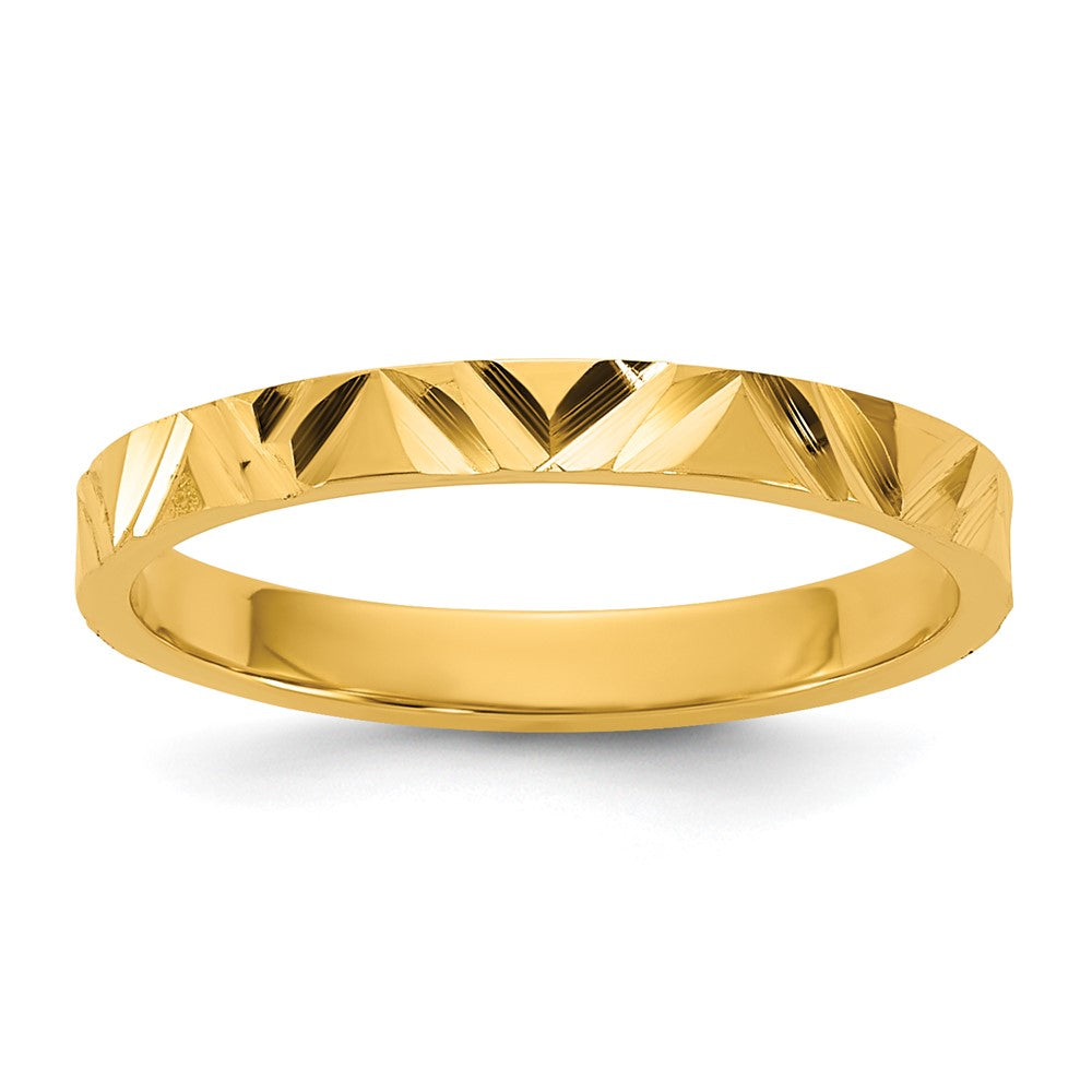 14K Madi K Diamond-cut Zig-Zag Design 2mm Band Baby / Children's Ring
